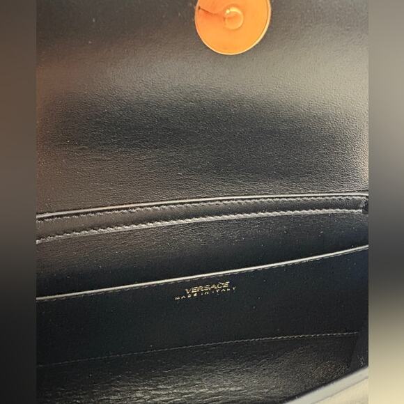 Versace Black Medusa '95 leather clutch bag with chain - Picture 6 of 8